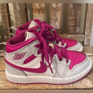 Nike Air Jordan 1 Mid Fire Pink White Sneakers Shoes FD8781-500 Size 11C